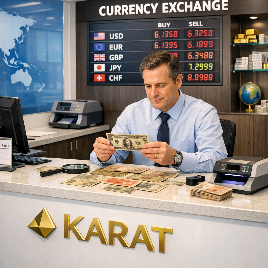 Wymiana starych banknotów w kantorze KARAT